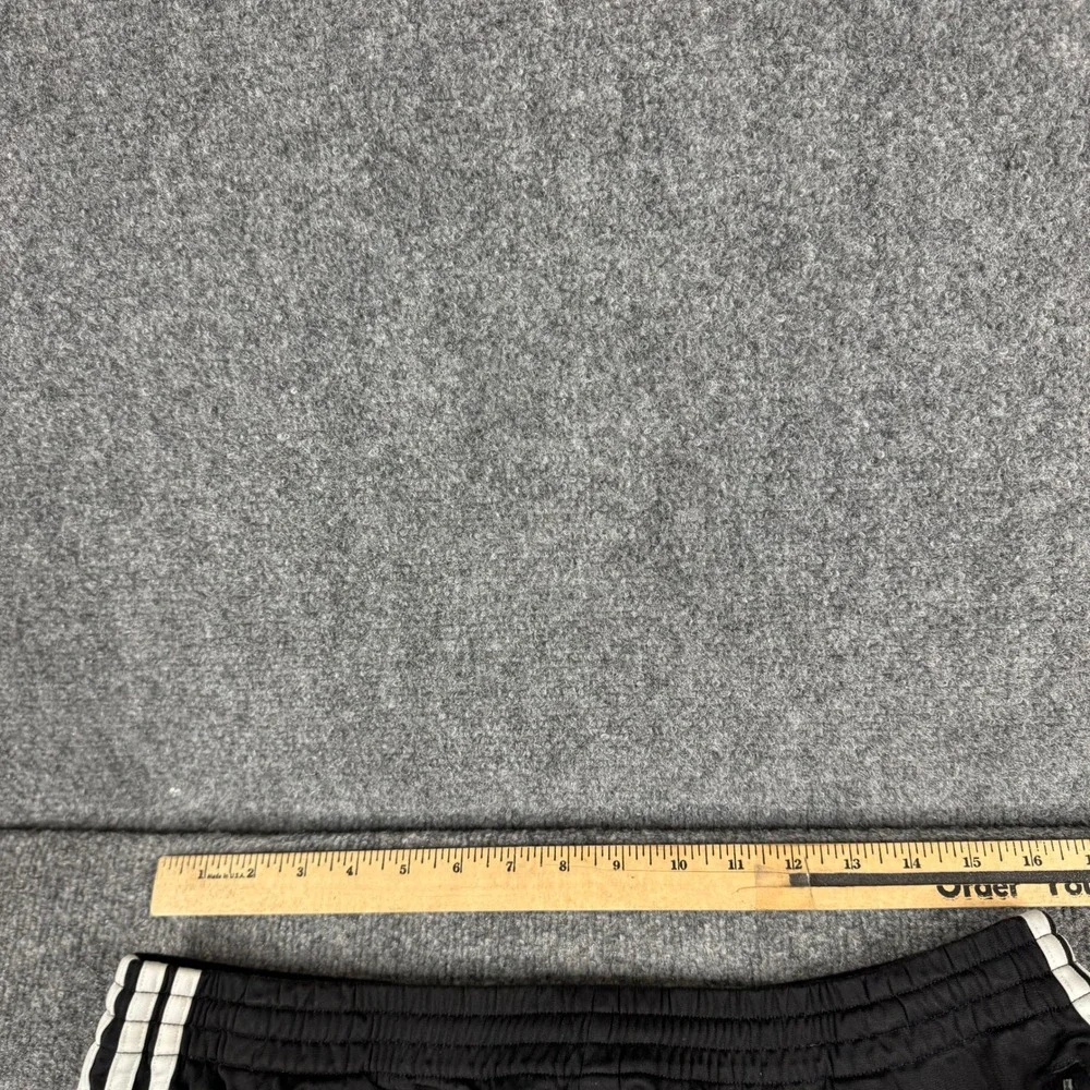 Adidas Track Pants Mens Size L Black 3-Stripe Trefoil Straight Leg Athletic Zip